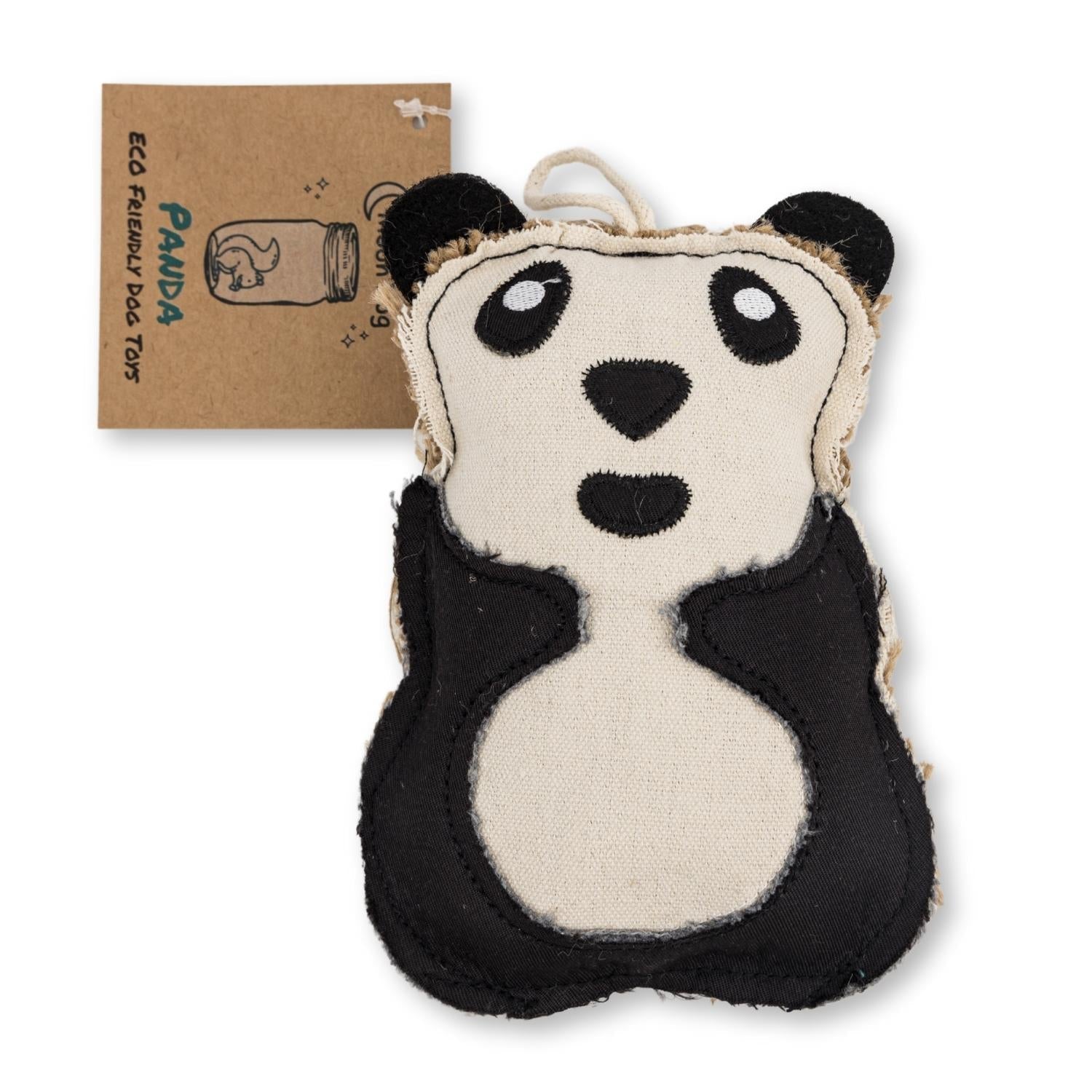 Panda-Shaped Canvas & Jute Dog Chew Toy