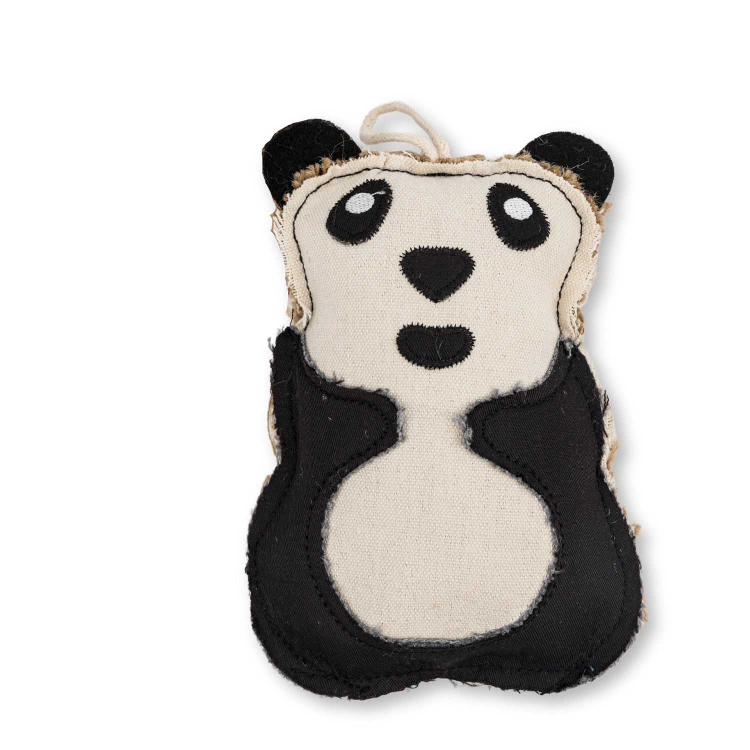 Panda-Shaped Canvas & Jute Dog Chew Toy