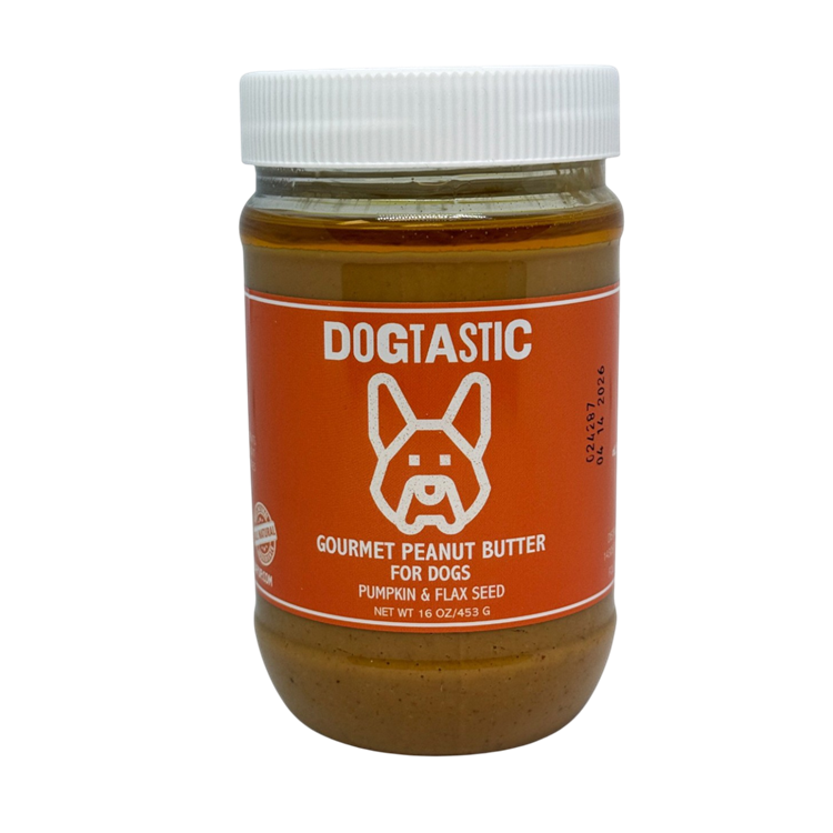 Dogtastic Gourmet Peanut Butter for Dogs - Pumpkin & Flax Seed Flavor