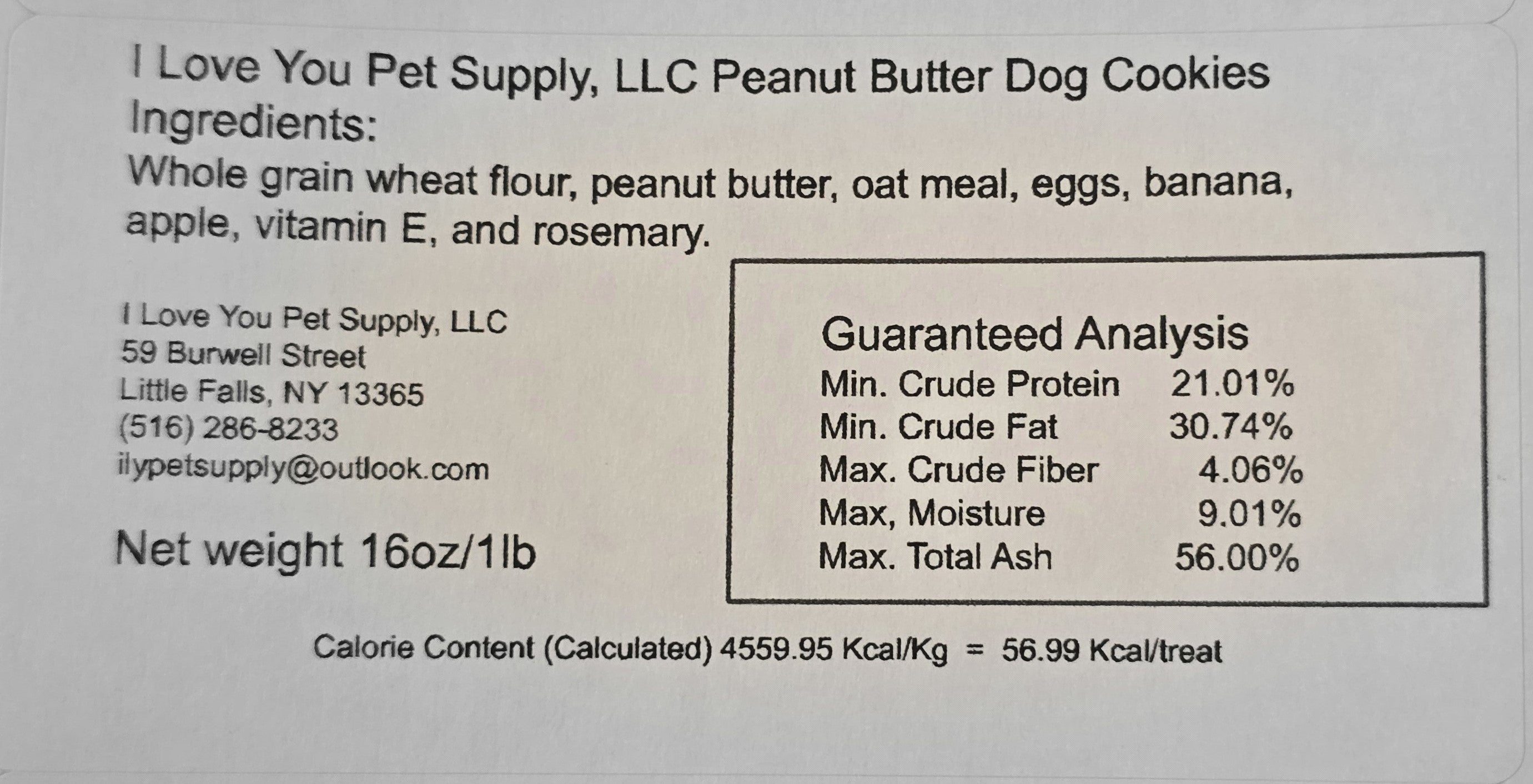 I Love You Pet Supply LLC Peanut Butter Dog Cookies - Only sold in New York State