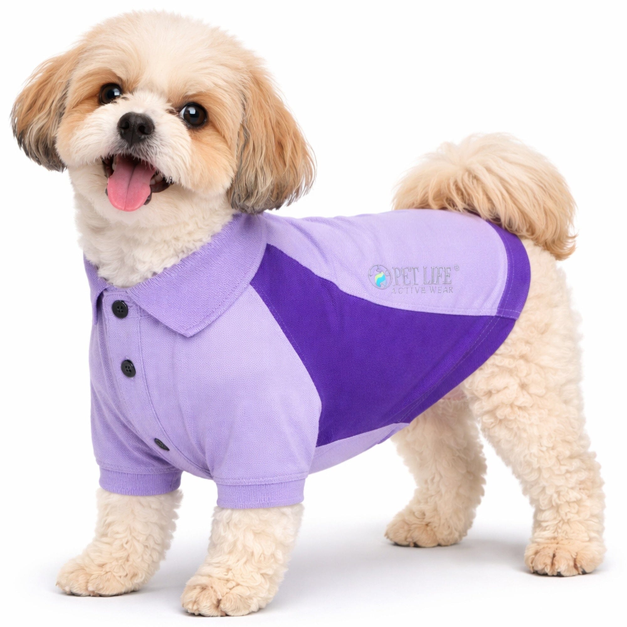 Pet Life ® Active 'Barko Pawlo' Relax-Stretch Quick-Drying Performance Dog Polo T-Shirt