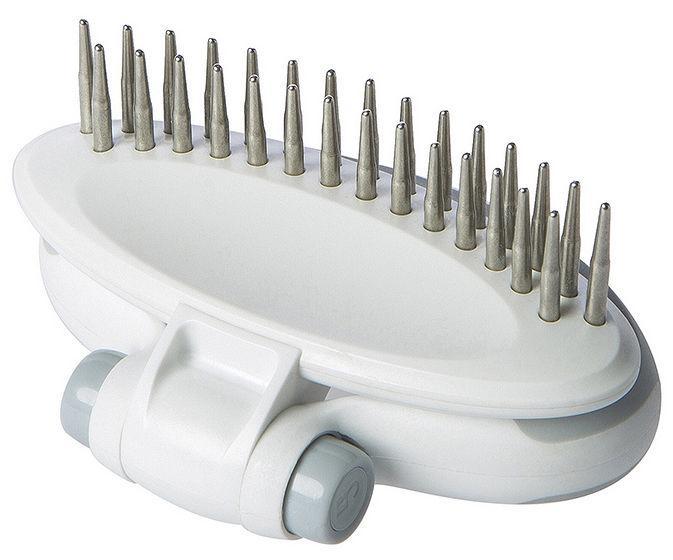 Pet Life ® 'Gyrater' Swivel Travel Dual-Rowed Grooming Undercoat Pet Rake
