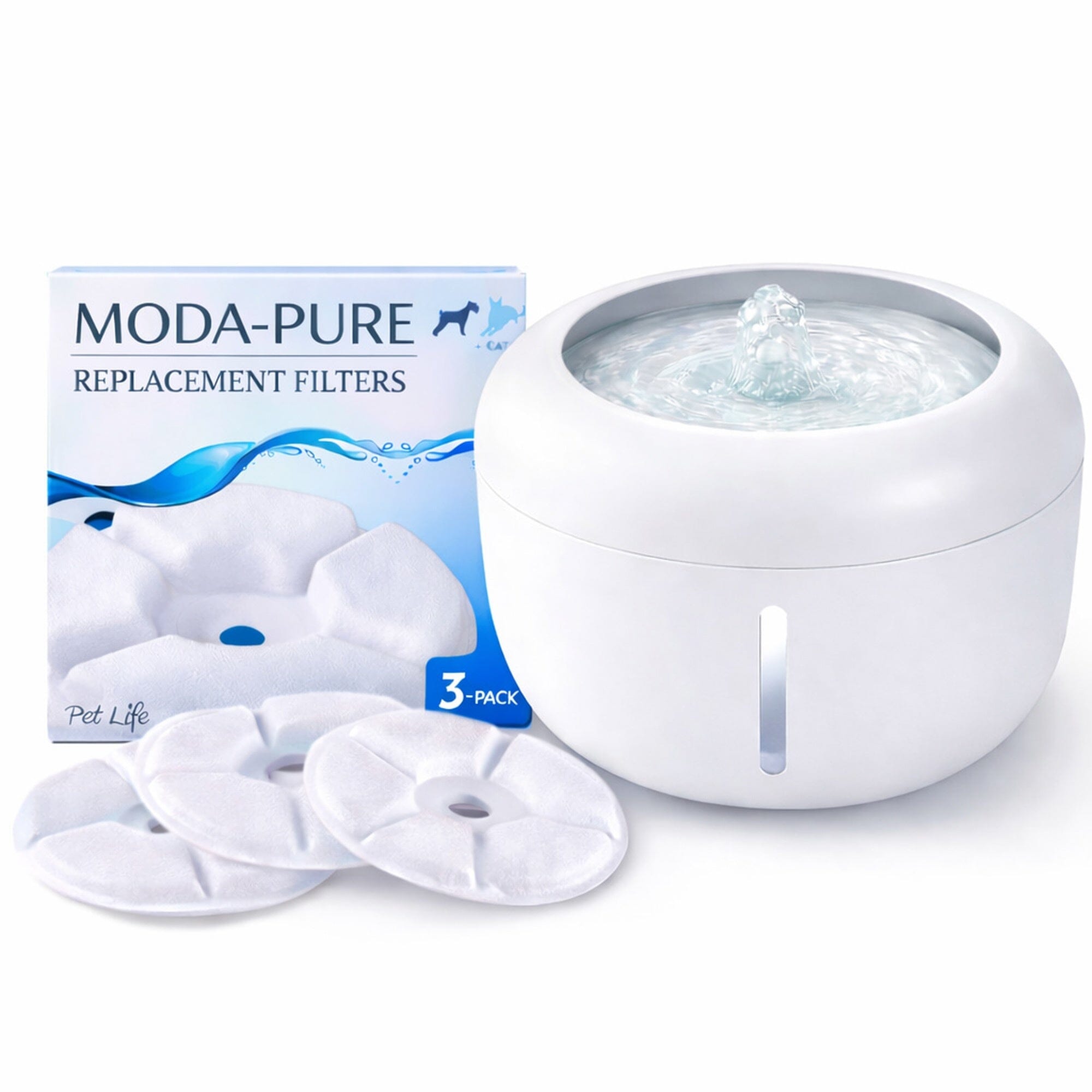 Pet Life ® 'Moda-Pure' Filtered Dog and Cat Fountain - Replacement Filters - 3 Pack