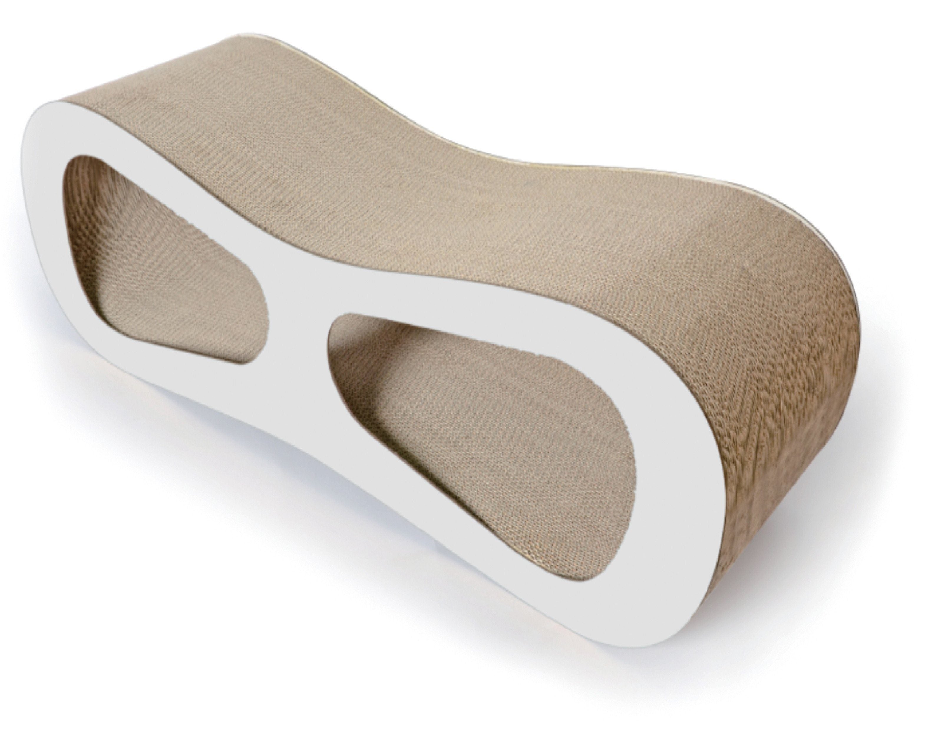Pet Life ® 'Modiche' Premium Quality Modern Designer Kitty Cat Scratcher Lounger Lounge with Catnip