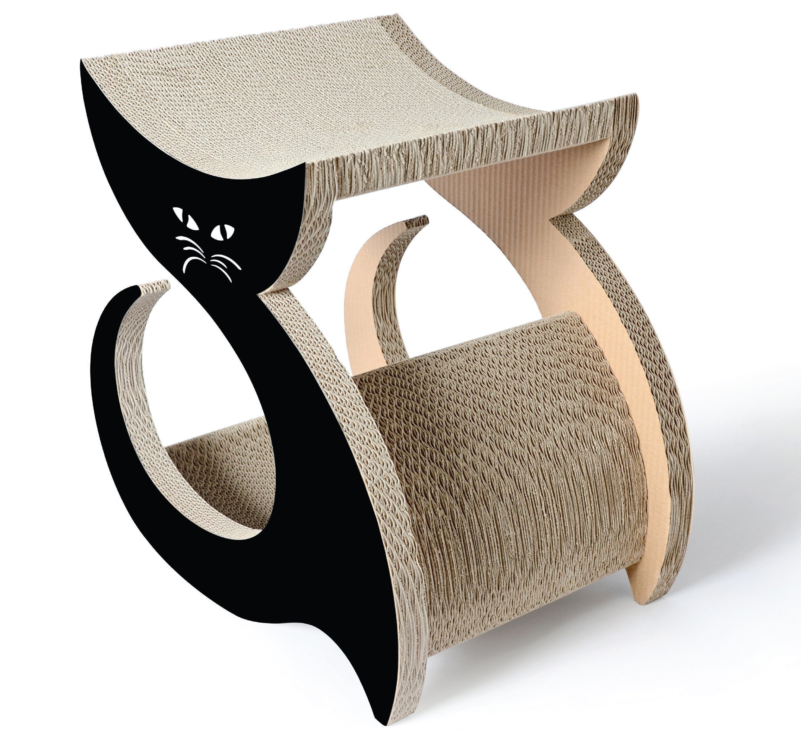 Pet Life ® 'Purresque' Modern Fashion Designer Premium Quality Kitty Cat Scratcher Lounger Lounge with Catnip