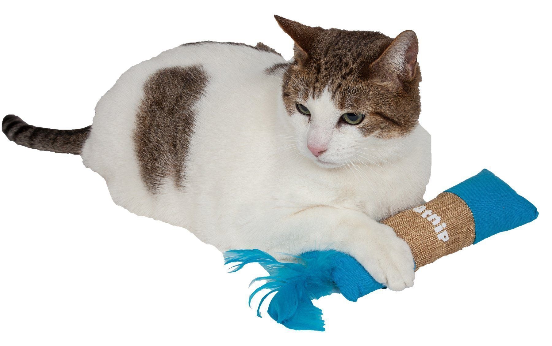 Pet Life ® 'Duffle Feathered' Squeak and Crinkle Teaser Plush Cat Toy