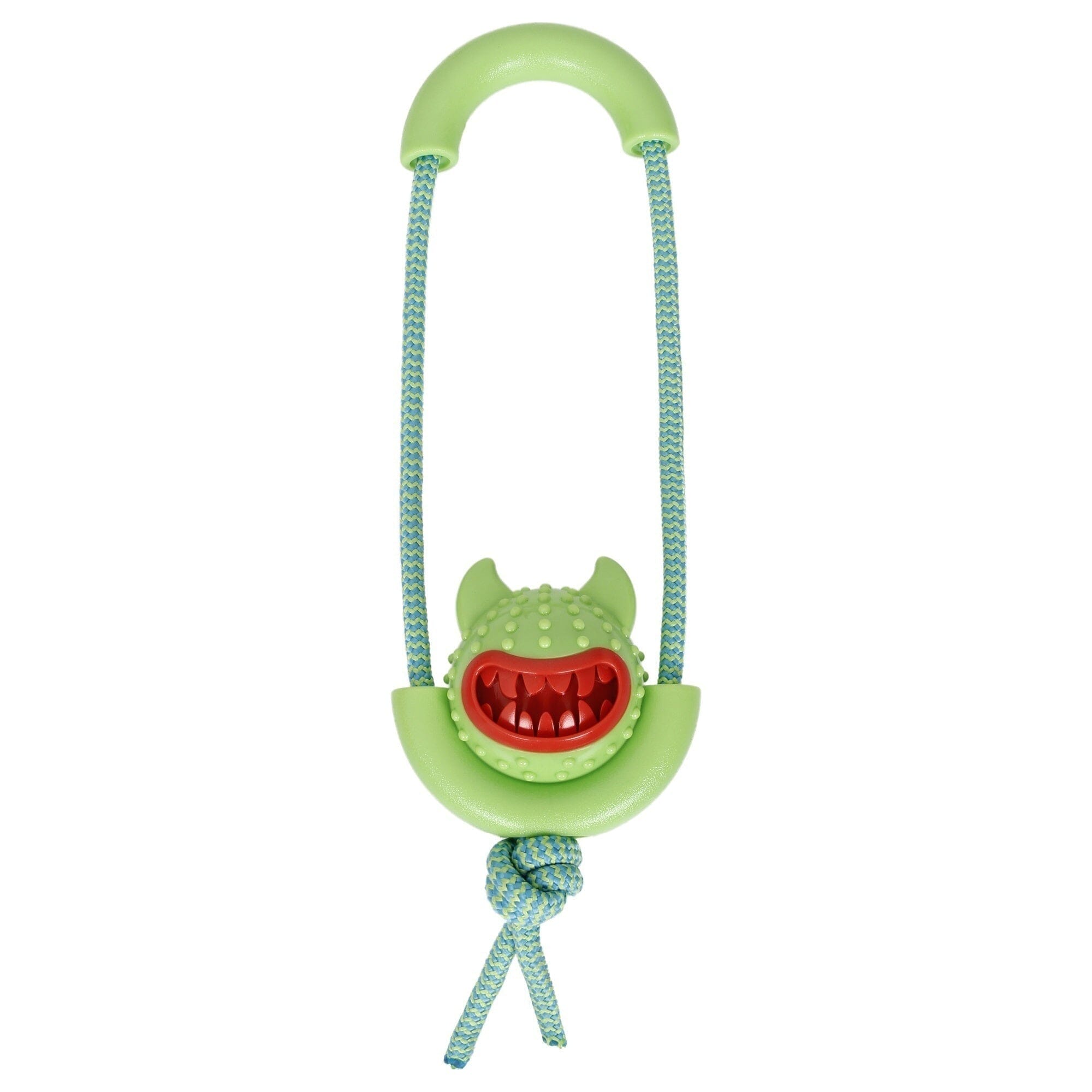 Pet Life ® 'Sling-Away' Tug and Squeak Natural Jute and Rubber Dog Toy
