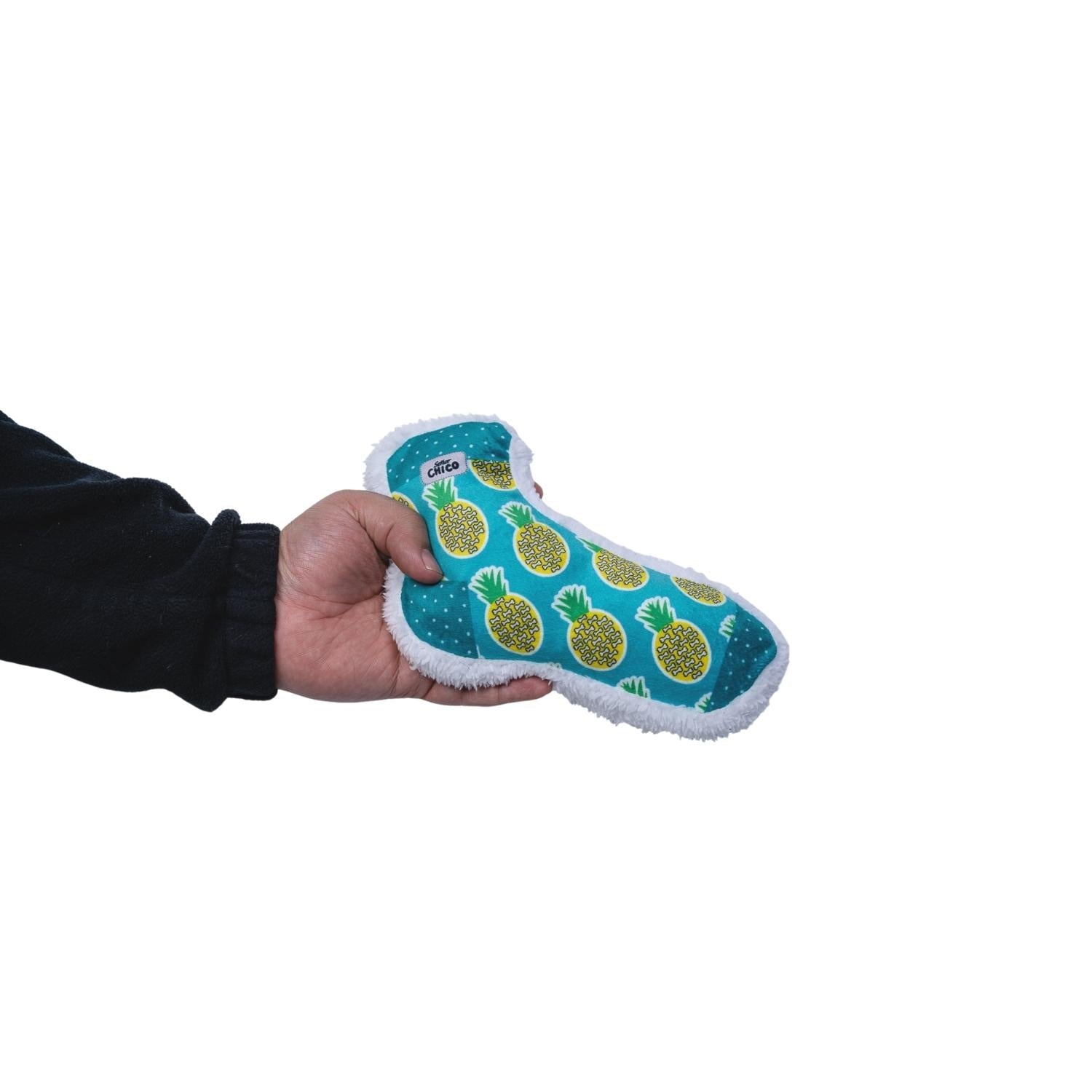 Squeaky Pineapple Plush Sock Dog Toy with Crinkle Paper