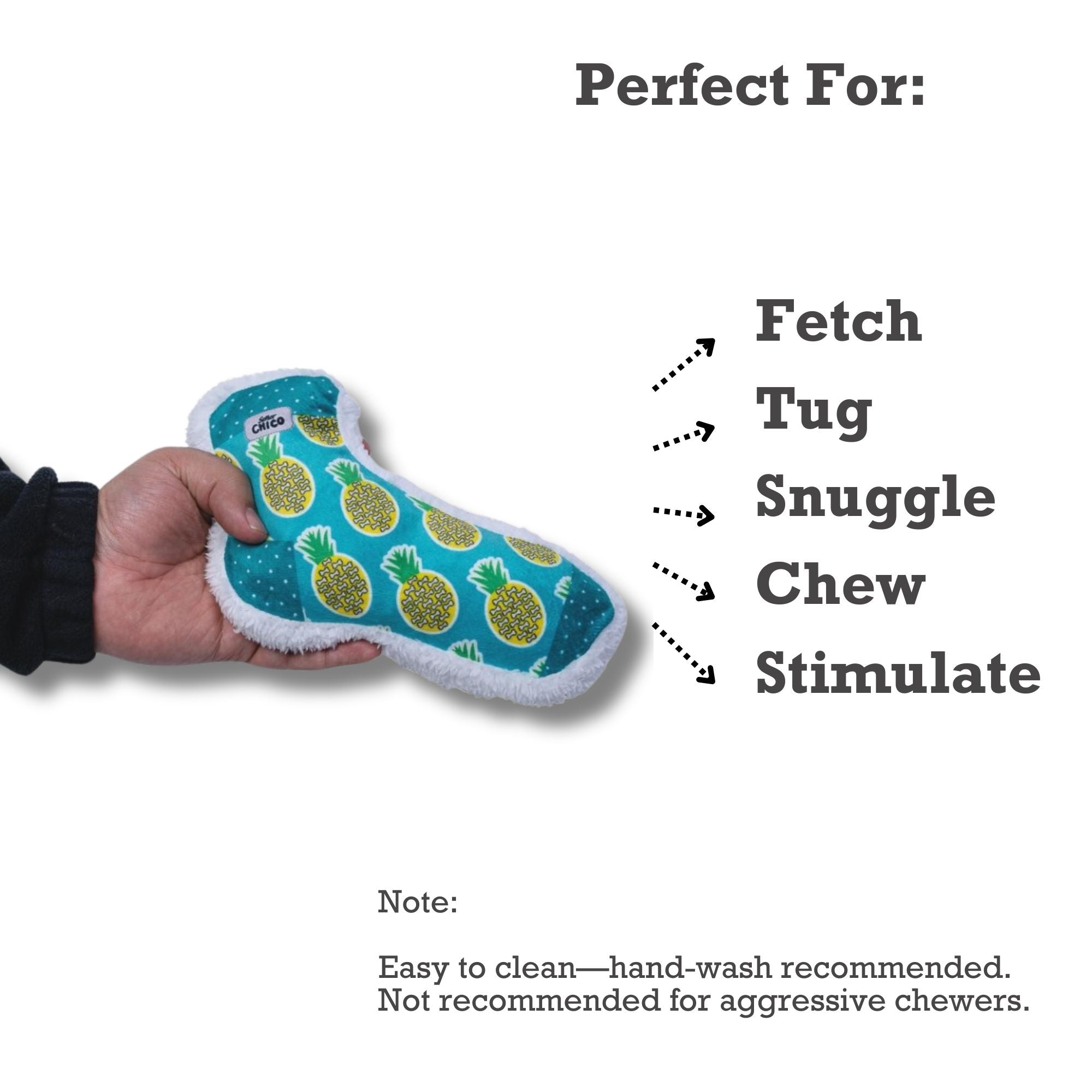 Squeaky Pineapple Plush Sock Dog Toy with Crinkle Paper