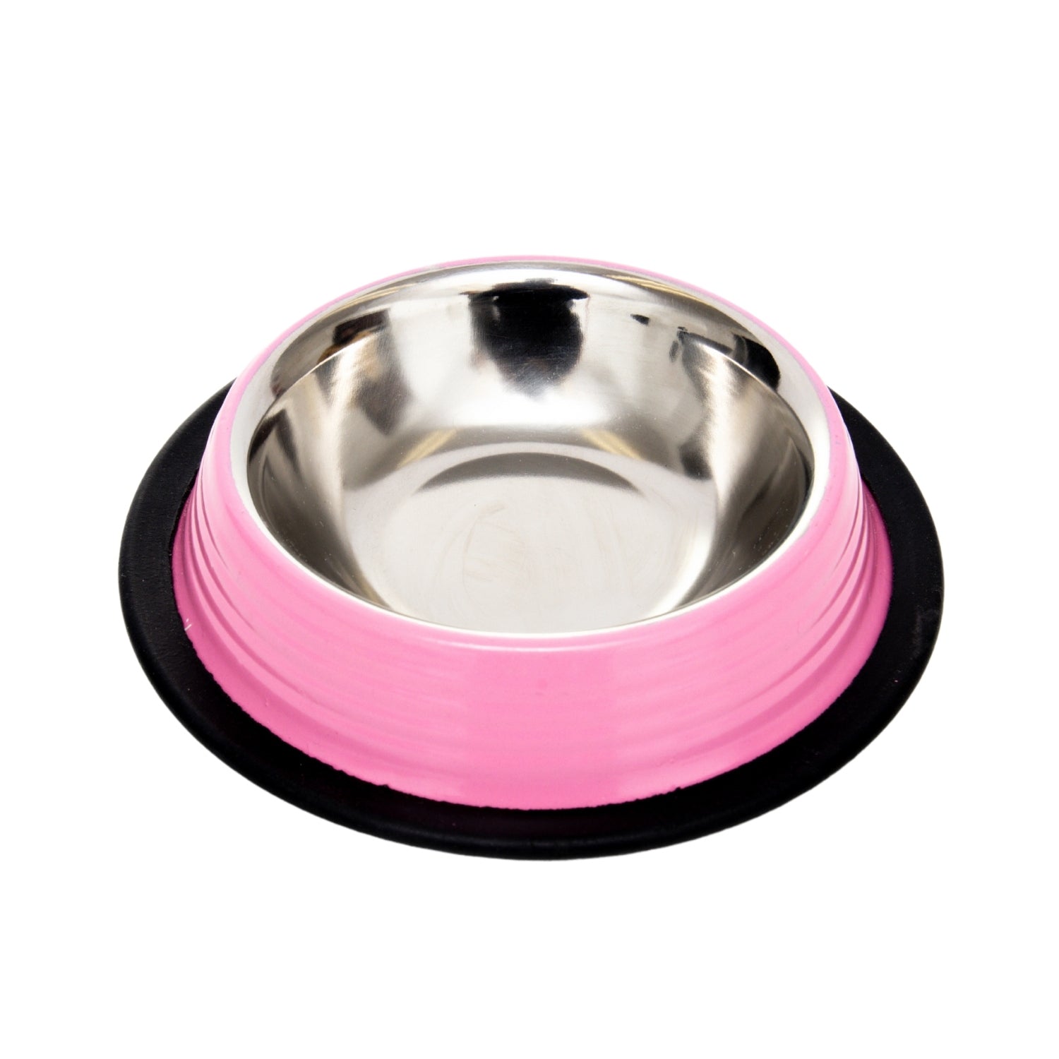 Country Living Ribbed Stainless Steel Pet Bowls – Carnation Pink | Set of 2 | Non-Slip Base