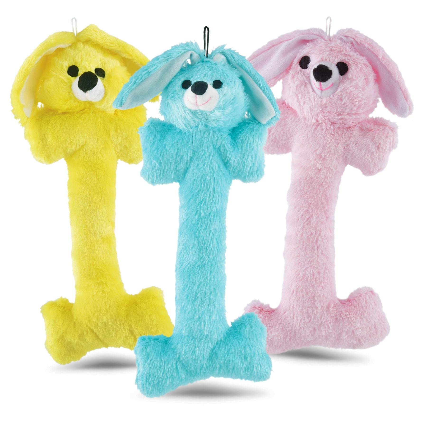 Jeffers Plush Bunny Bone Dog Toys with Squeakers