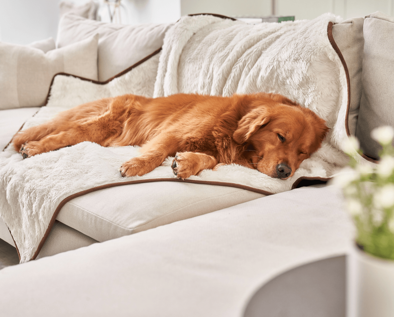 PupProtector Summer Short Fur Waterproof Throw Blanket - Polar White