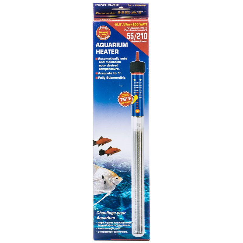 Penn-Plax Cascade Heat Aquarium Heater – Fully Submersible – Great For Freshwater And Saltwater Fish Tanks – 11” Length – 200 Watt