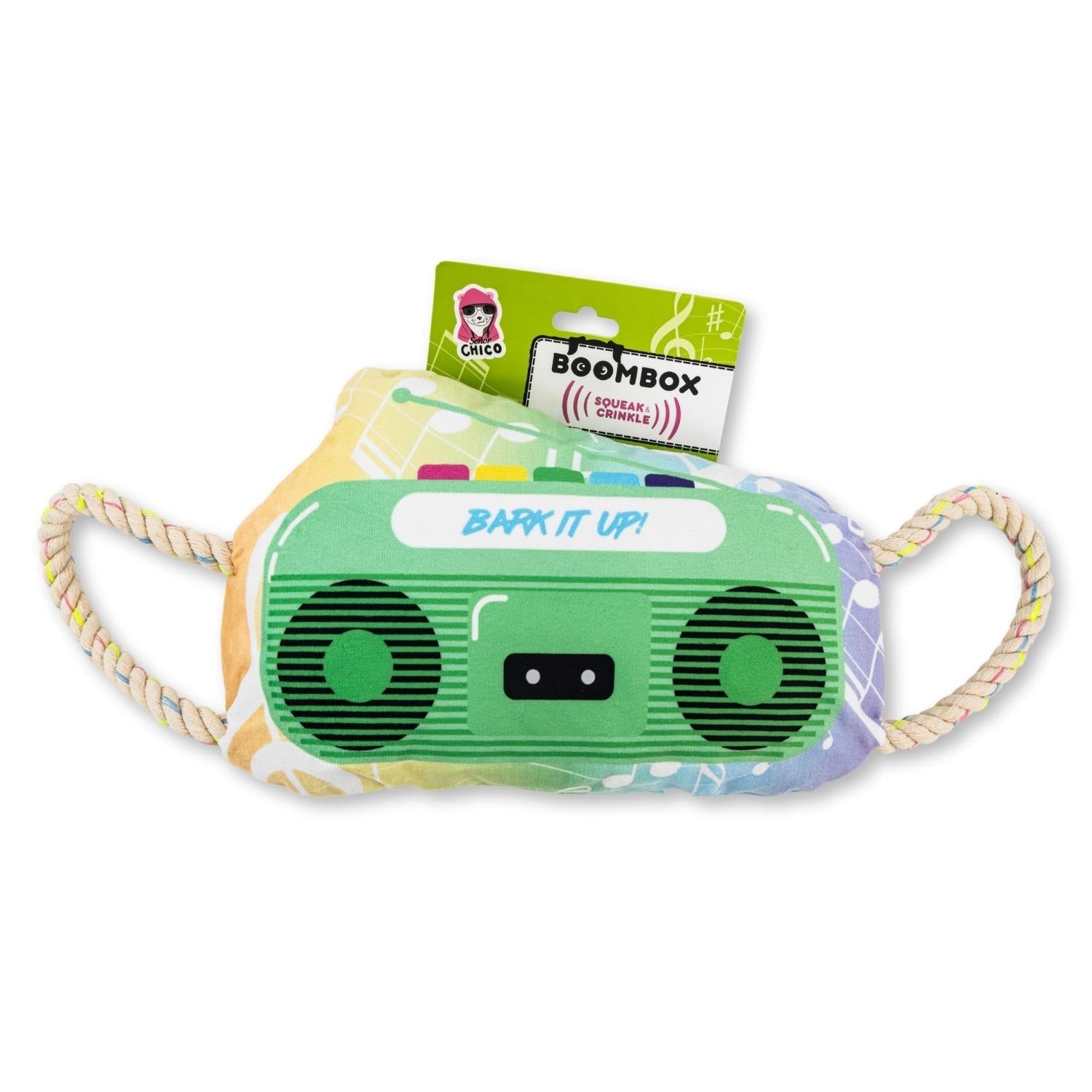 Retro Boombox Plush Dog Toy with Squeaker & Crinkle Paper