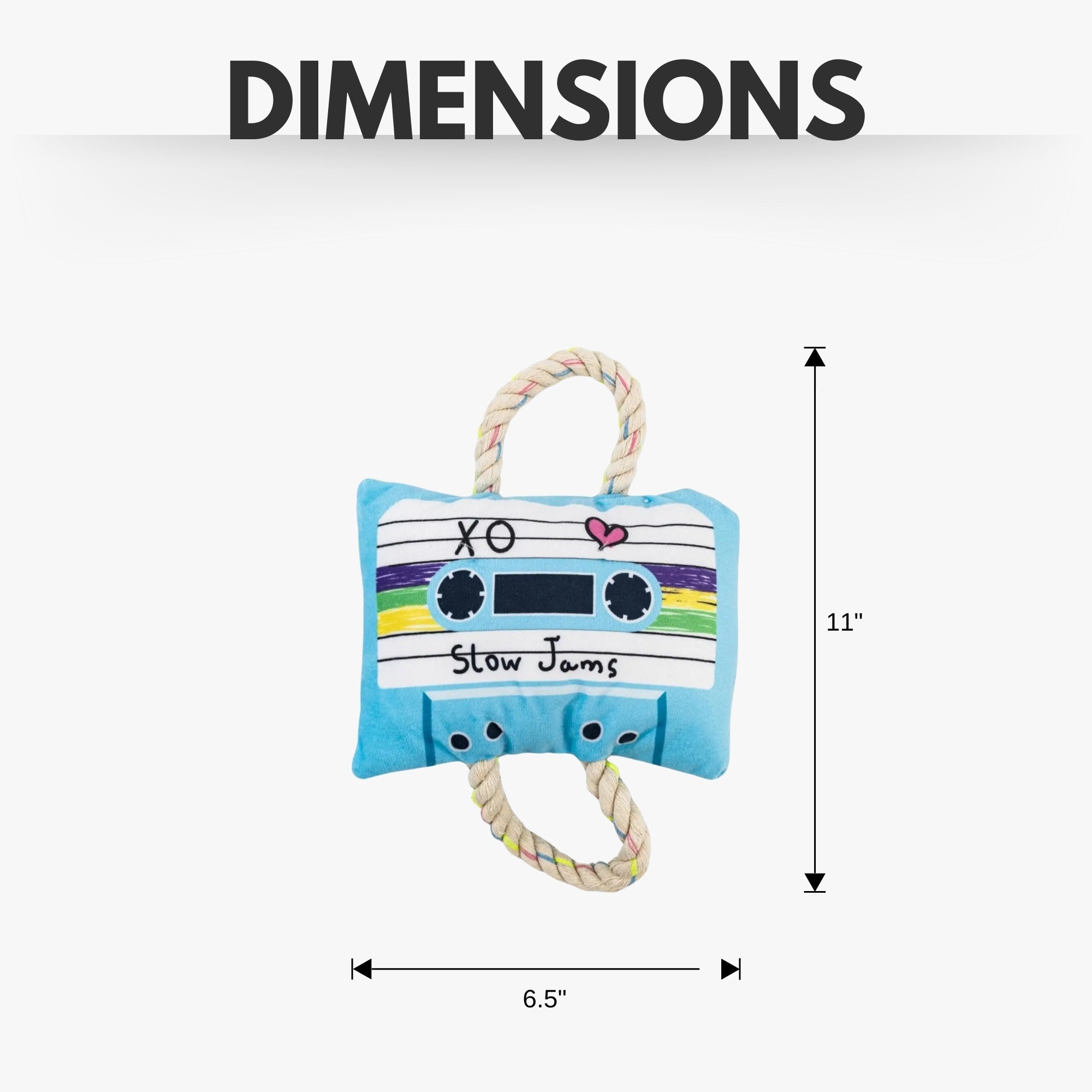 Retro Cassette Tape Plush Dog Toy with Squeaker & Crinkle Paper