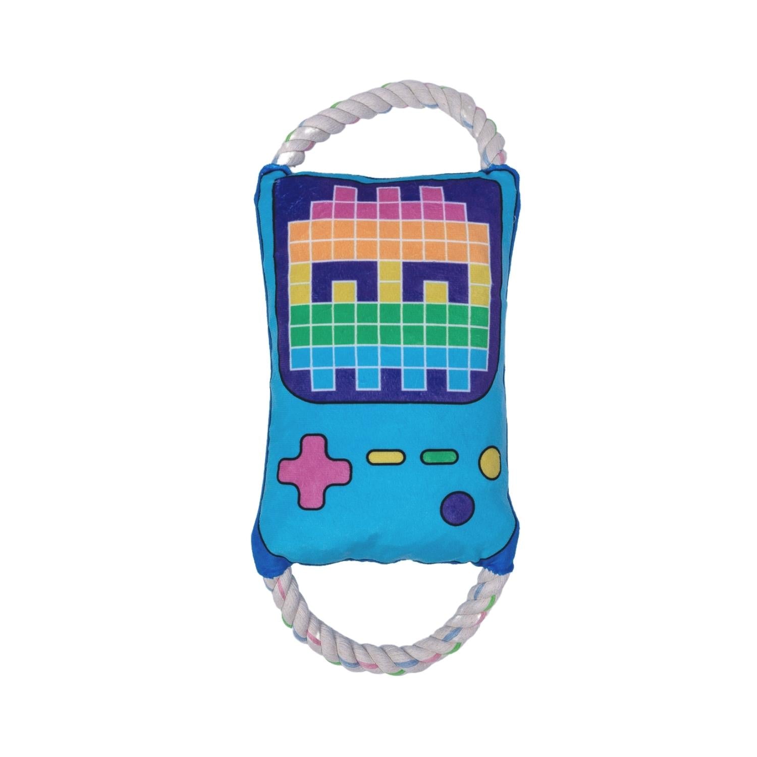 Retro Gamer Plush Dog Toy with Squeaker & Crinkle Paper