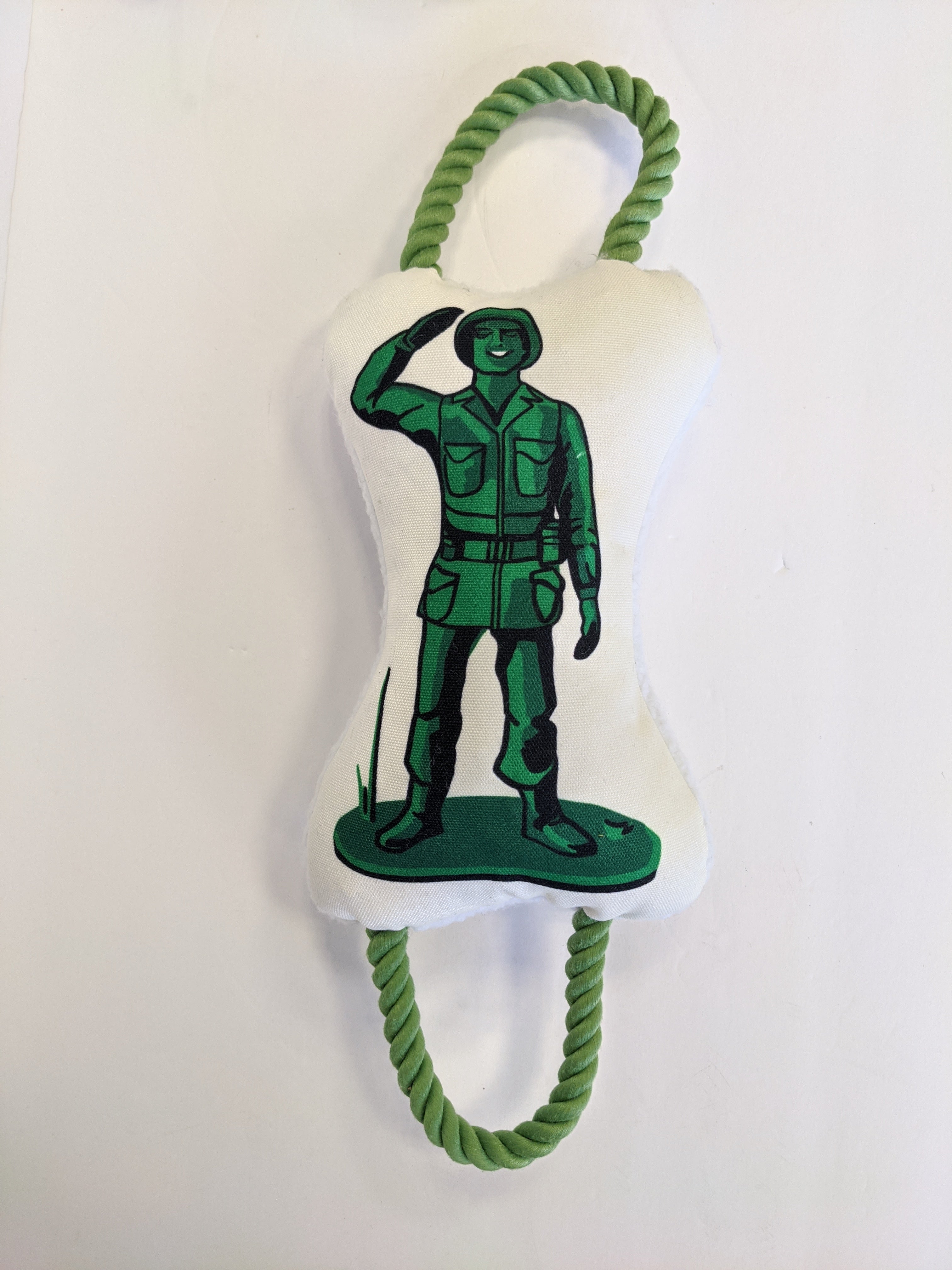 Country Living Retro Soldier Plush Dog Toy with Squeaker & Rope, 15 × 6.5 in
