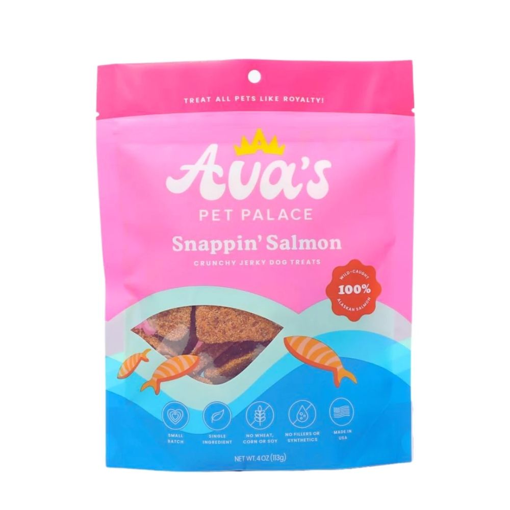 Ava's Pet Palace Snappin' Salmon Wild Alaskan Sockeye Dog Treats, 4 oz