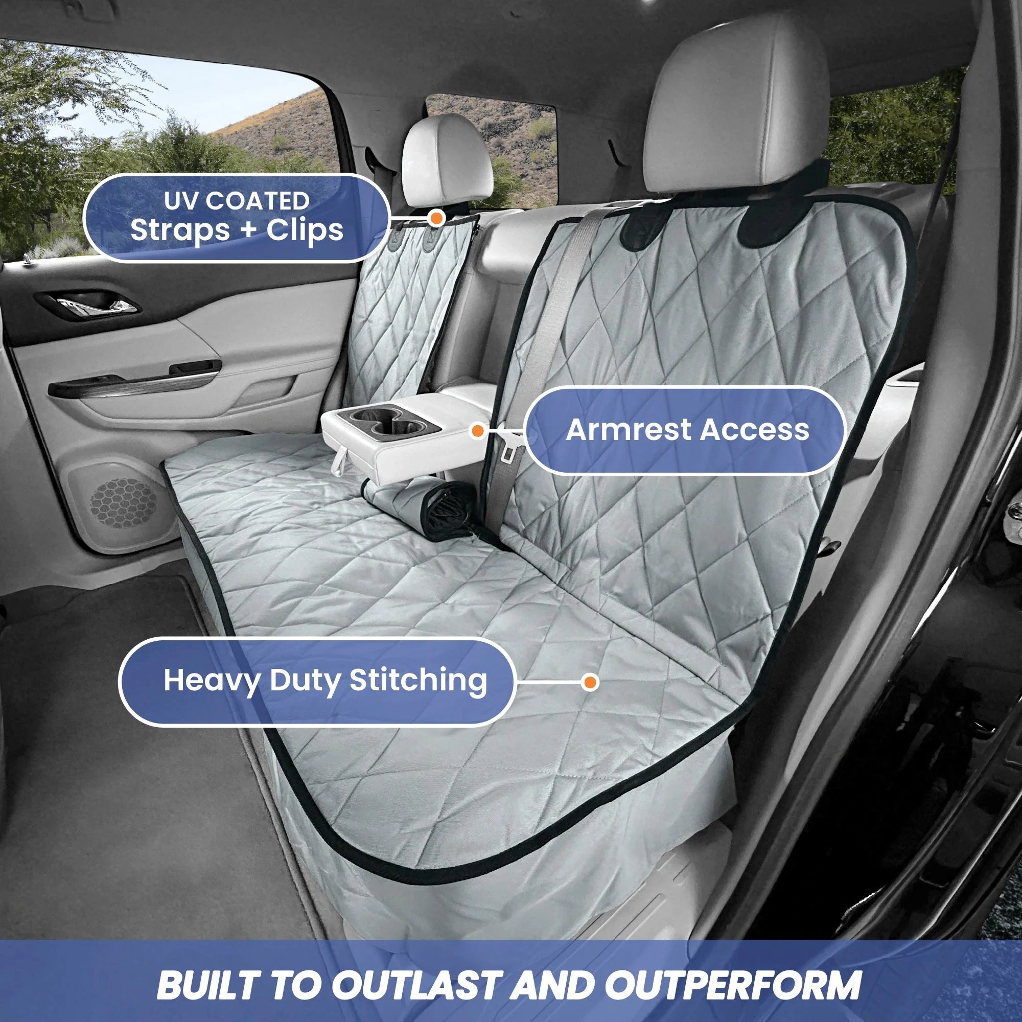 Rear Seat Cover for Fold Down Seats - No Hammock - XL