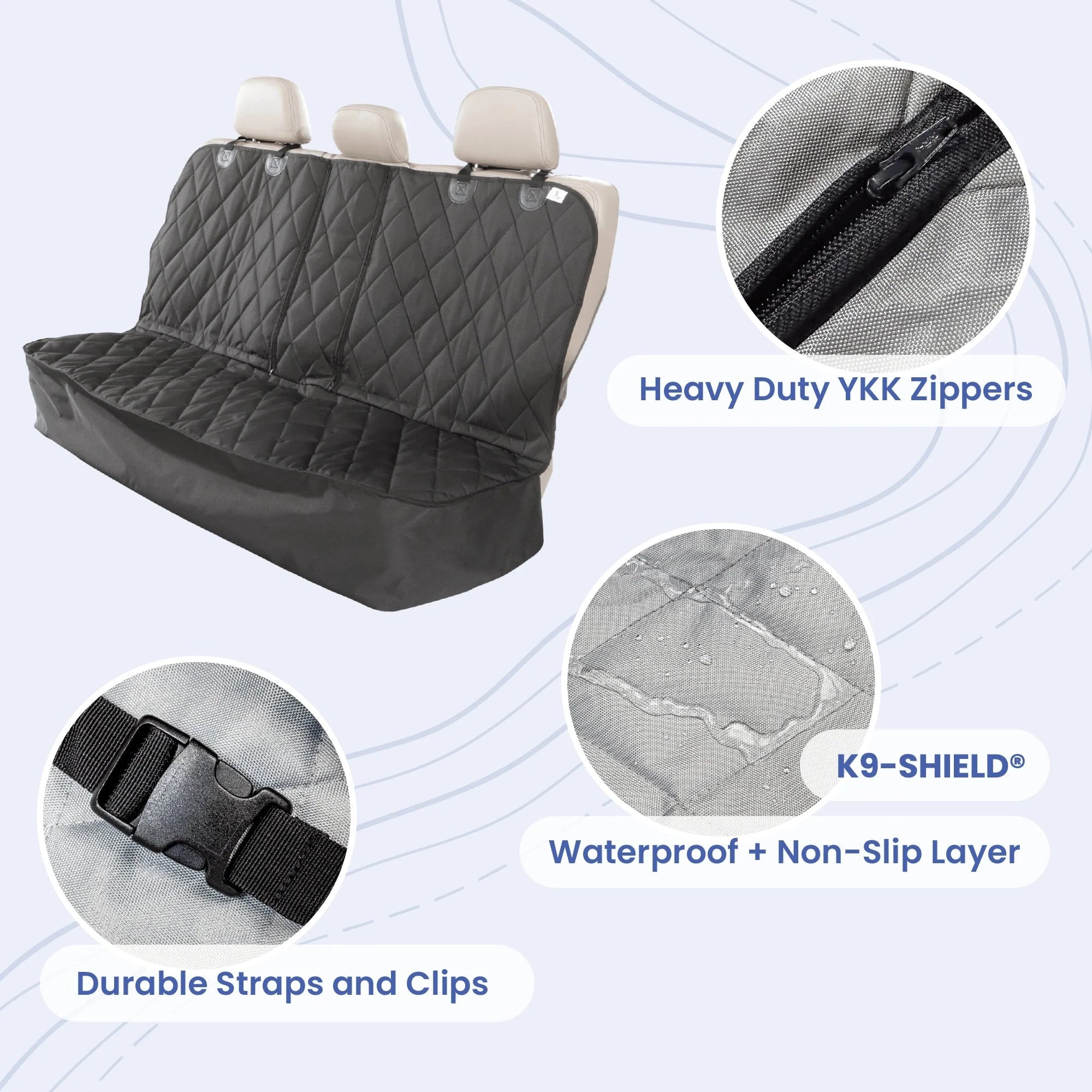 Rear Seat Cover for Fold Down Seats - No Hammock - XL