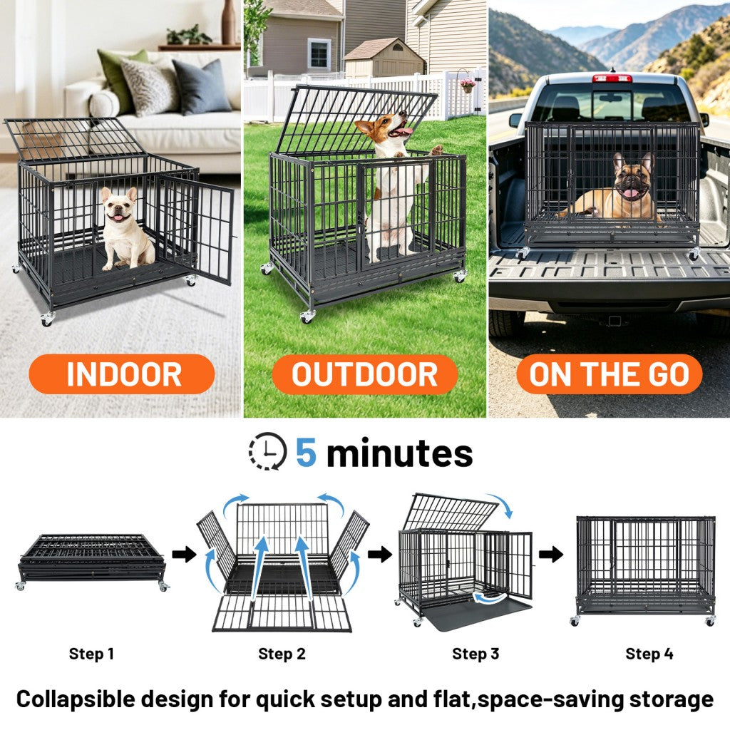 37 Stackable Heavy Duty Dog Kennel 371D08