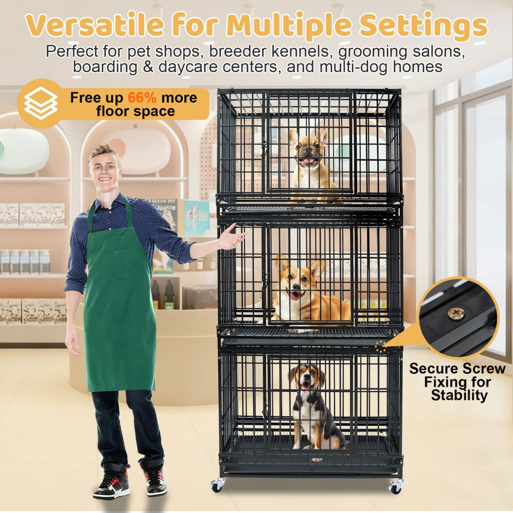 37" Stackable Heavy Duty Dog Kennel 371D04