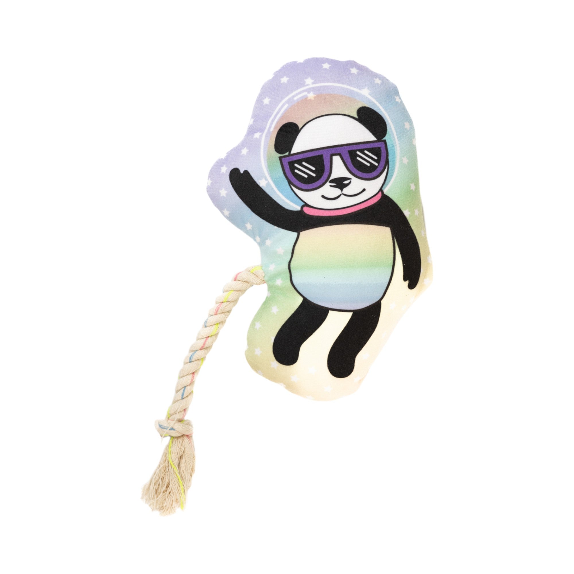 Space Panda Plush Dog Toy with Squeaker & Crinkle Paper