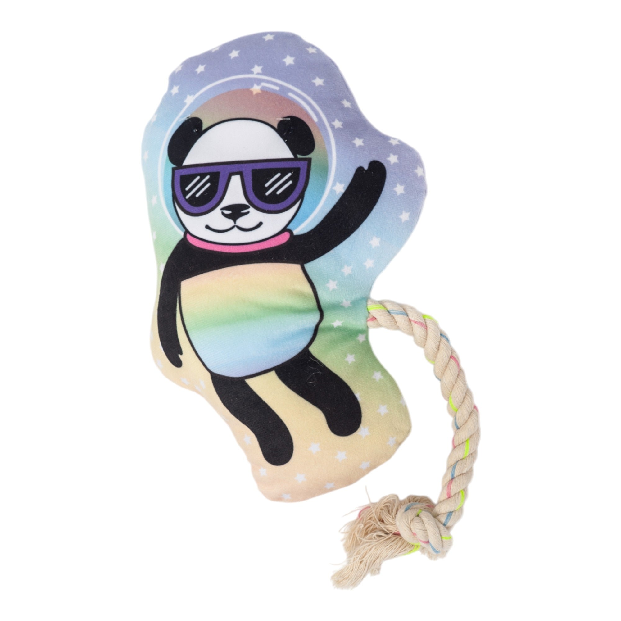 Space Panda Plush Dog Toy with Squeaker & Crinkle Paper