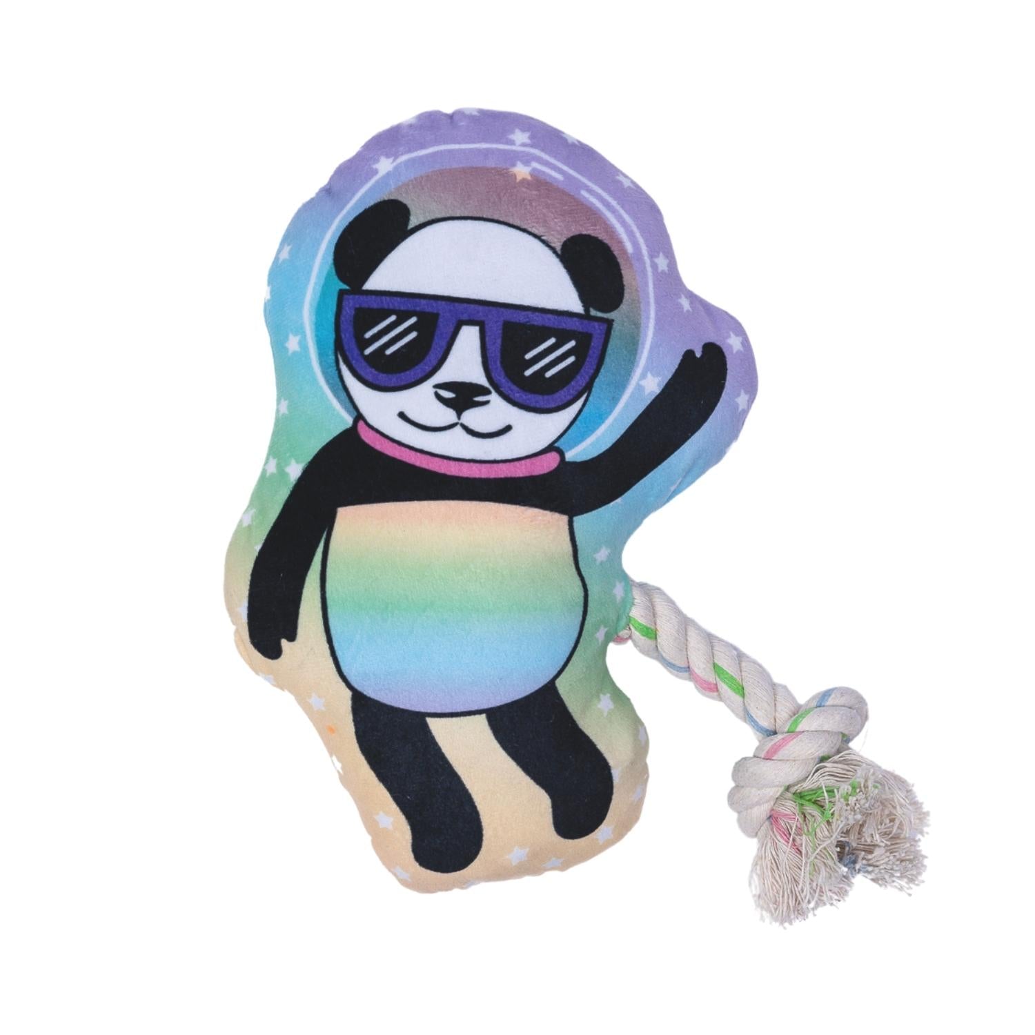 Space Panda Plush Dog Toy with Squeaker & Crinkle Paper