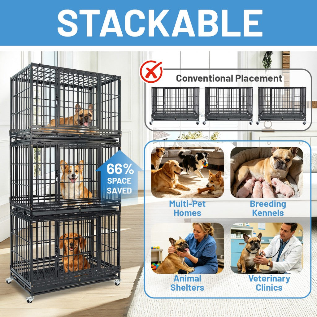 37 Stackable Heavy Duty Dog Kennel 371D08