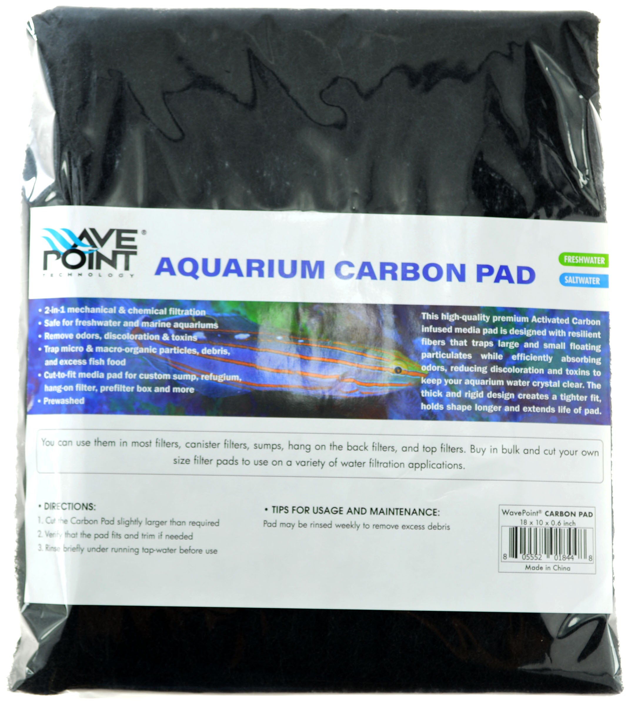 Wavepoint Aquarium Carbon Pad Universal Filter Pad