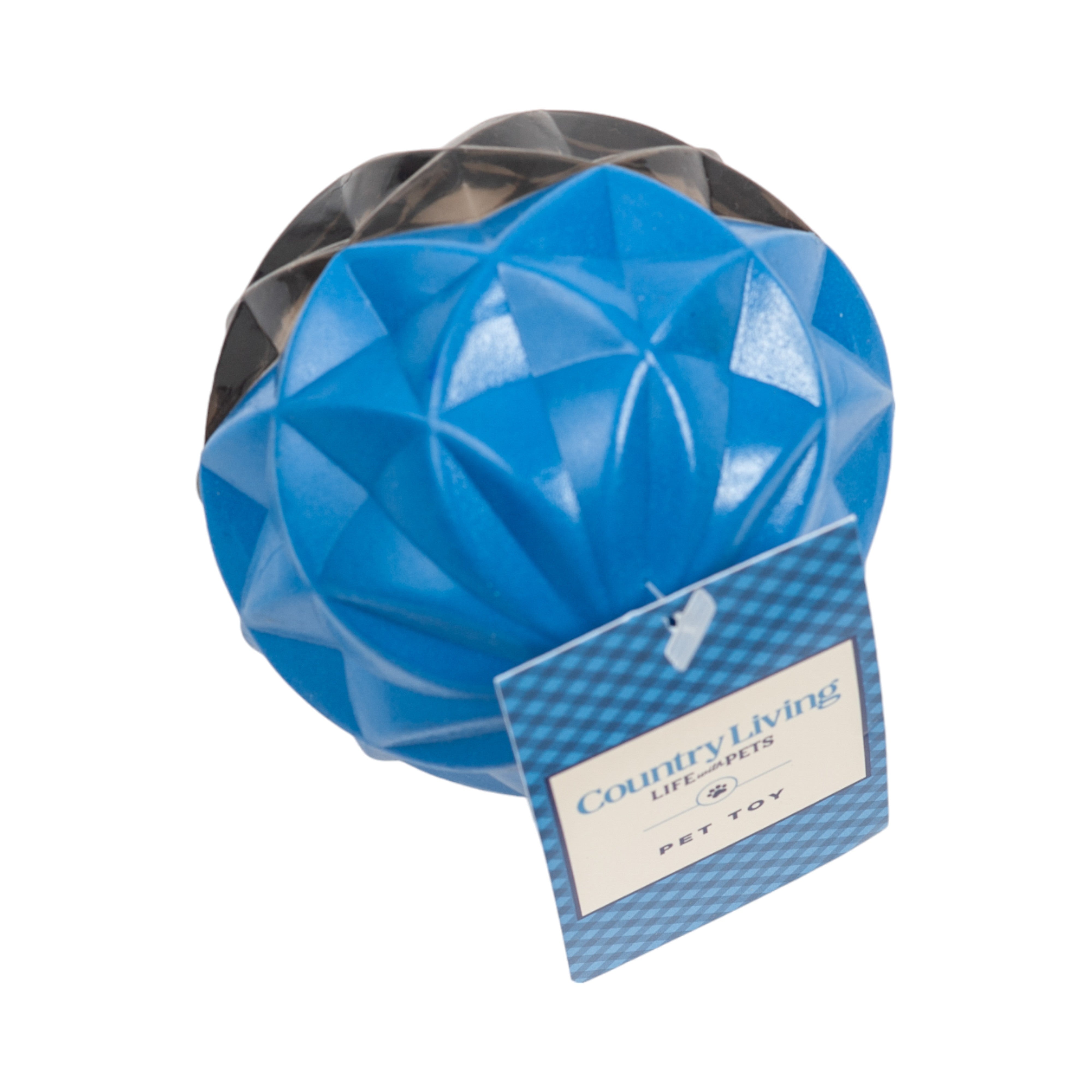 Country Living Geometric Textured Ball Dog Chew Toy, Interactive Rubber Toy for Mental Stimulation  Large
