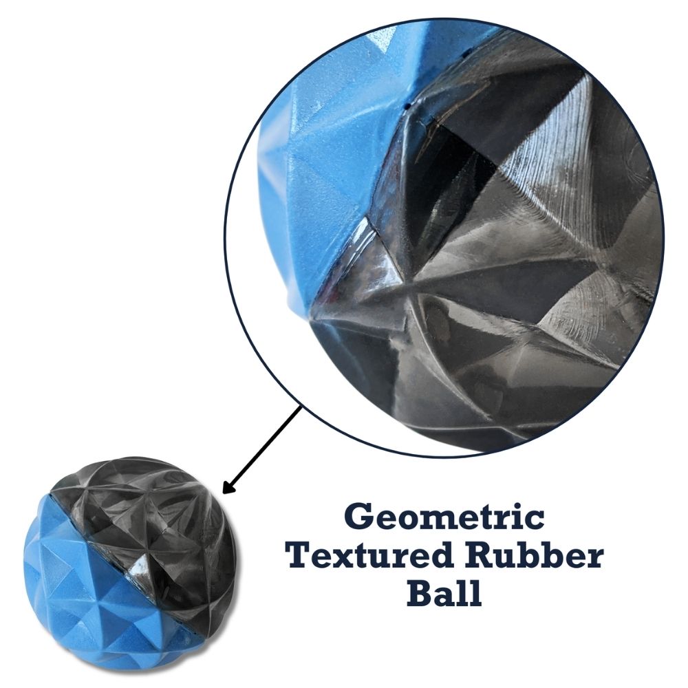 Country Living Geometric Textured Ball Dog Chew Toy, Interactive Rubber Toy for Mental Stimulation  Large
