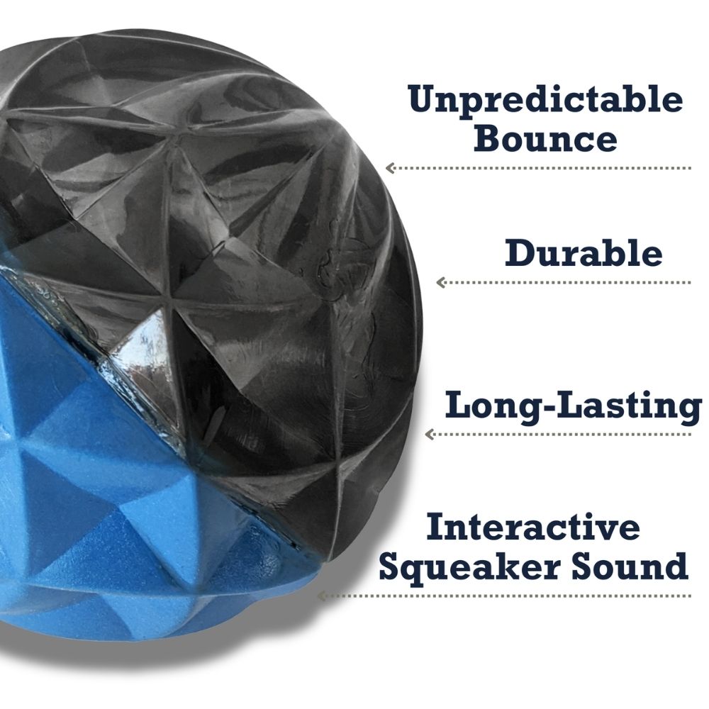 Country Living Geometric Textured Ball Dog Chew Toy, Interactive Rubber Toy for Mental Stimulation  Large