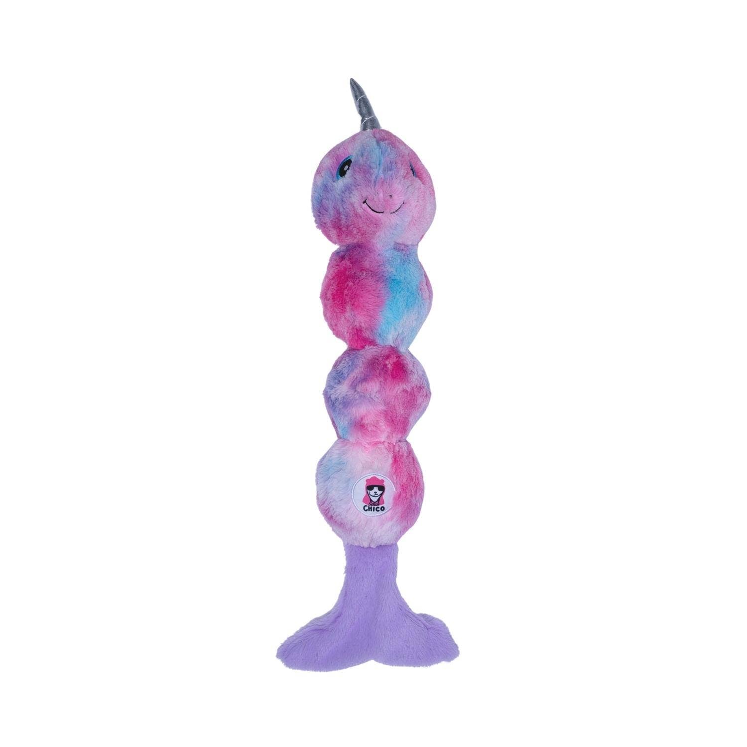 Colorful Magical Unicorn Plush Dog Toy with Bumpy Texture