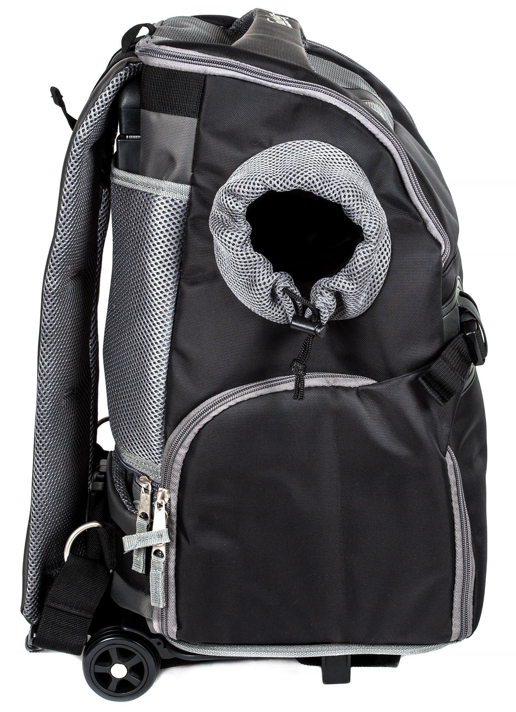 Touchdog ® 'Wuffle Duffle' 2-in-1 Wheeled Backpack Sporty Pet Carrier
