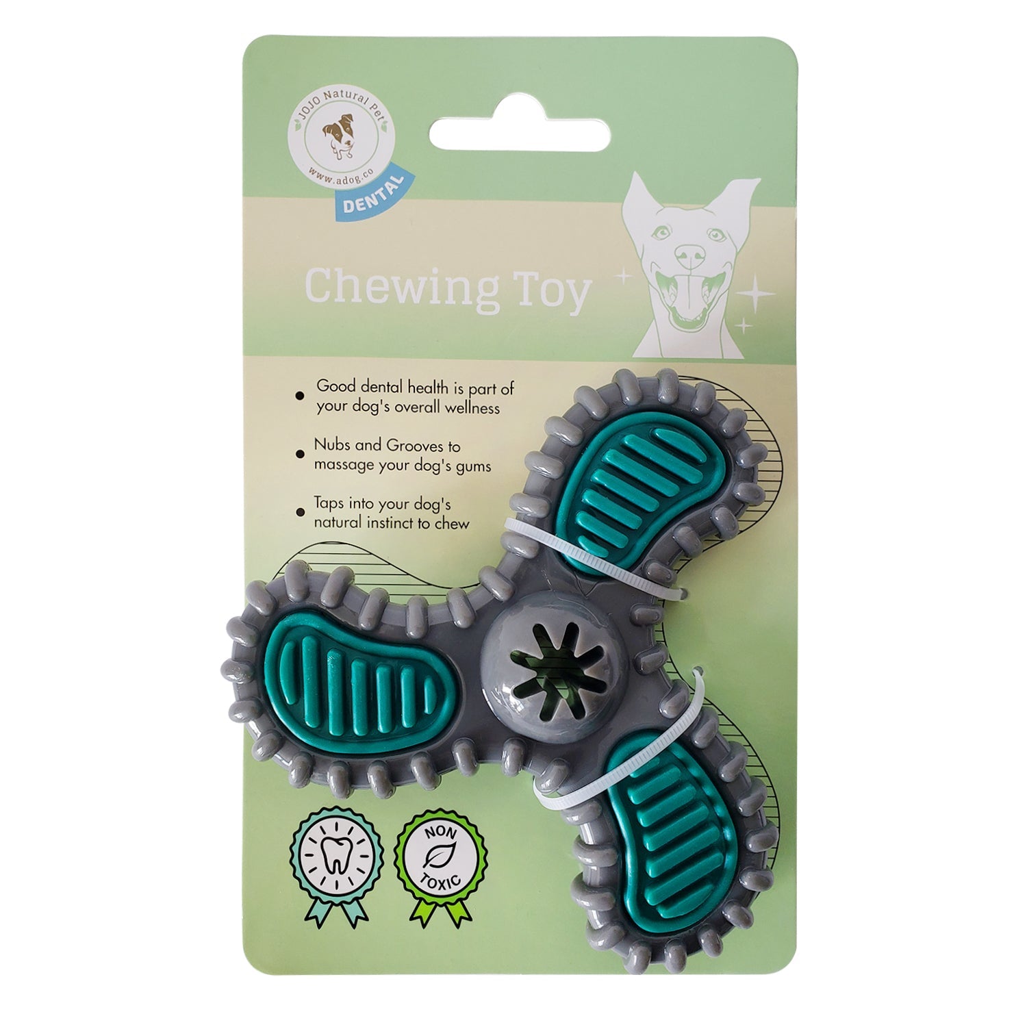 TPR & Nylon Spinner Dog Chew Toy for Light to Medium Chewers