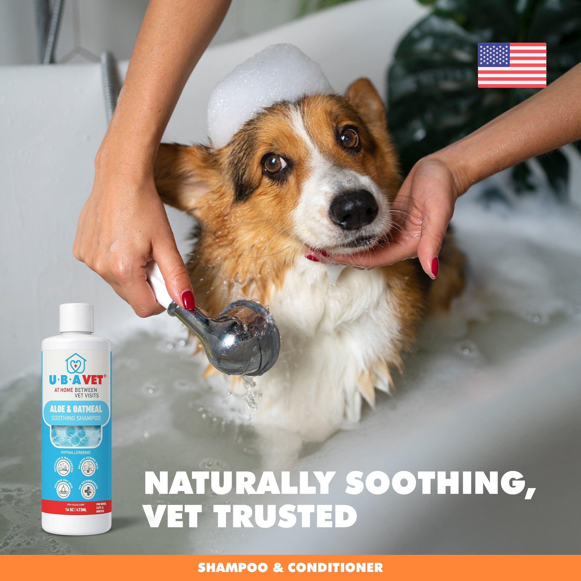 UBAVET Aloe & Oatmeal Shampoo for Dogs & Cats, 16.9 fl oz