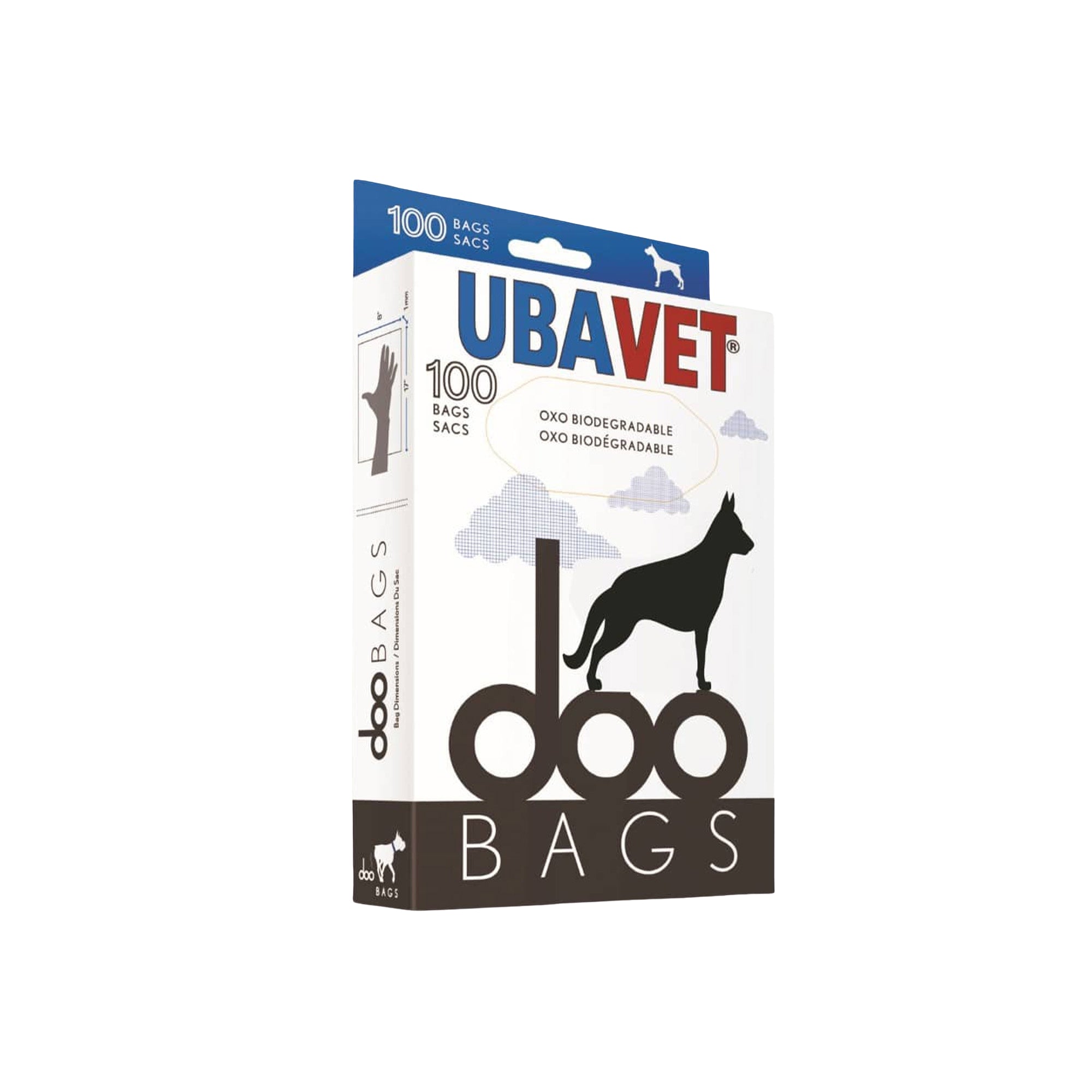 UBAVET DOO Extra-Long Waste Bags for Dogs & Cats, 100-Pack
