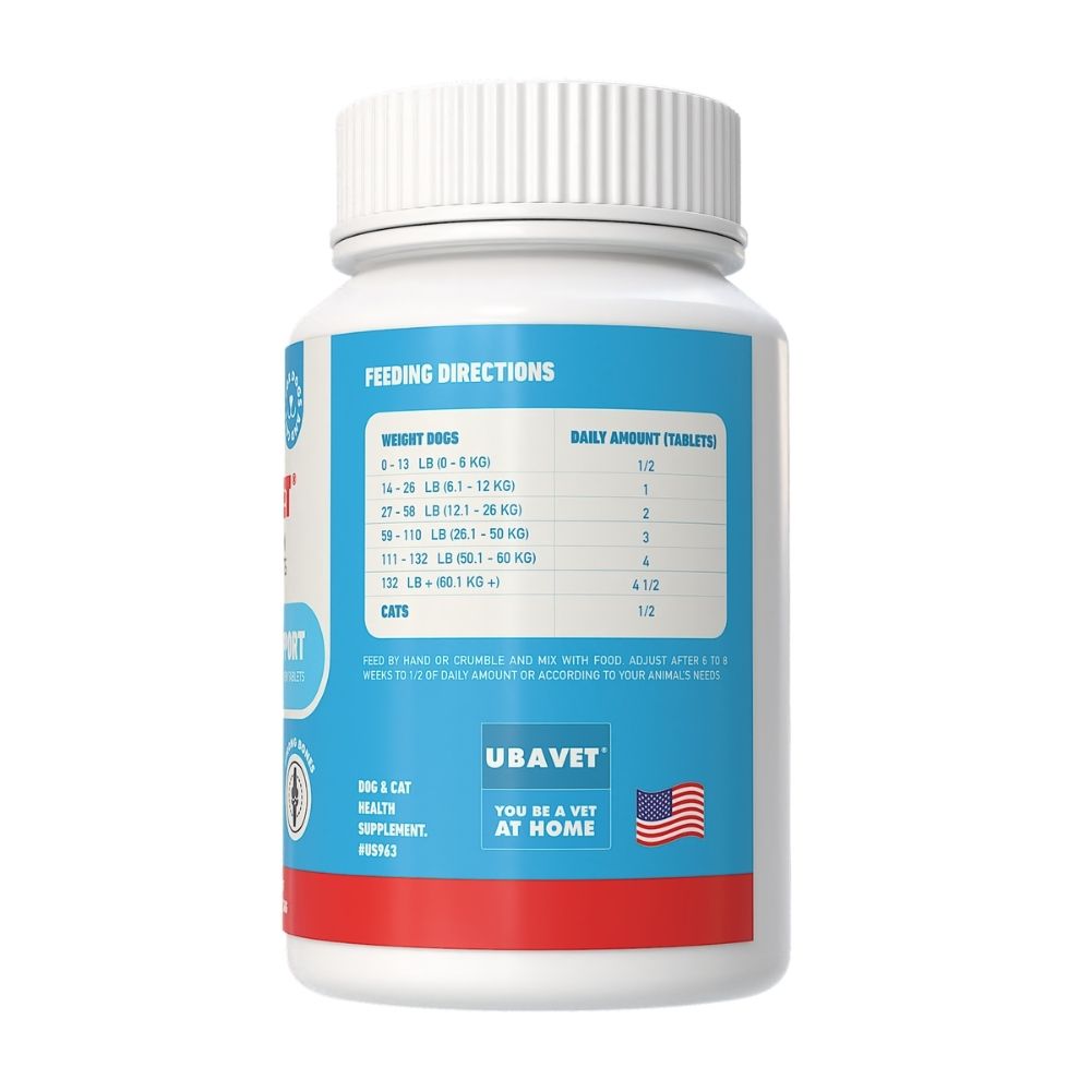 UBAVET Joint Support Chew Tablets for Dogs & Cats, 90 or 180 Count