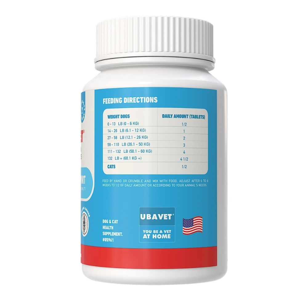 UBAVET Joint Support Chew Tablets for Dogs & Cats, 90 or 180 Count
