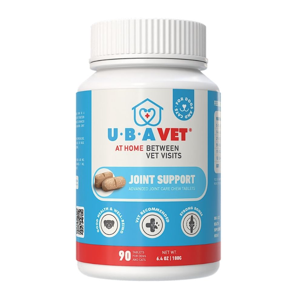 UBAVET Joint Support Chew Tablets for Dogs & Cats, 90 or 180 Count