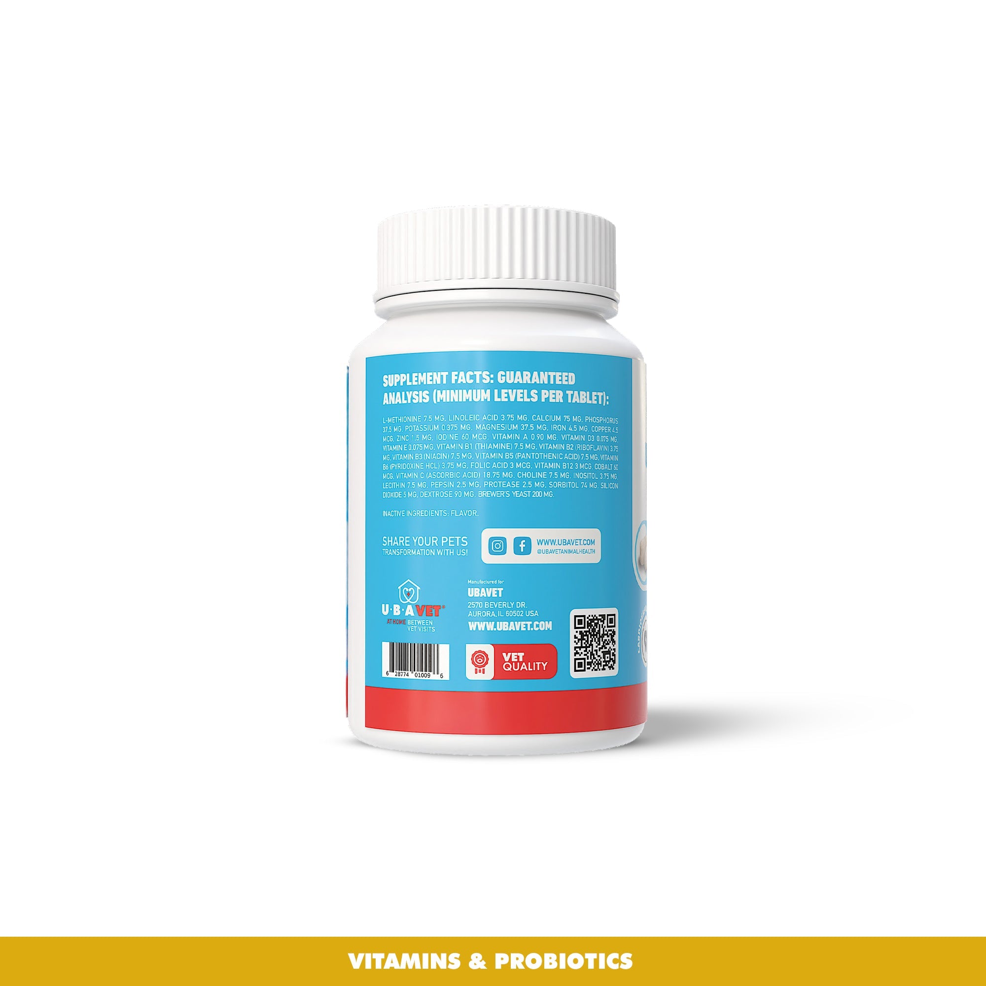 UBAVET Immune Support Daily Multi-Vitamin for Dogs, 90 Tablets