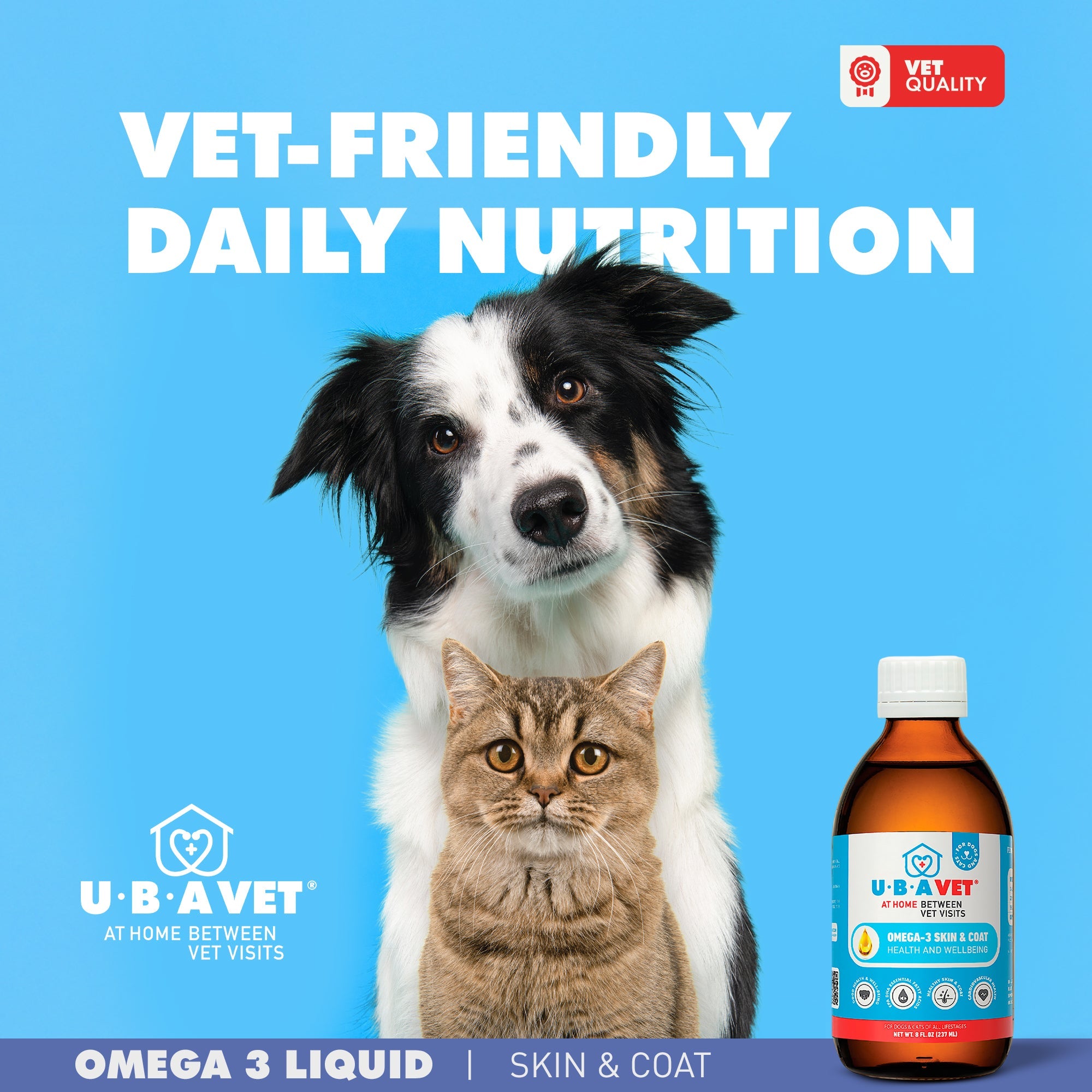 UBAVET Omega-3 Liquid for Dogs & Cats, 8 fl oz