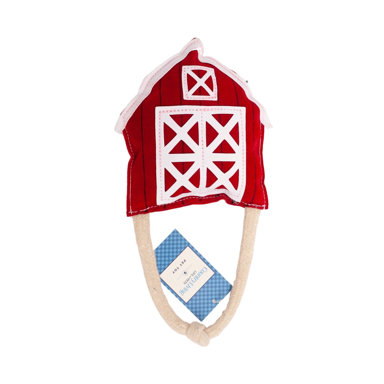 Country Living Faux Leather Red Barn Dog Chew Toy