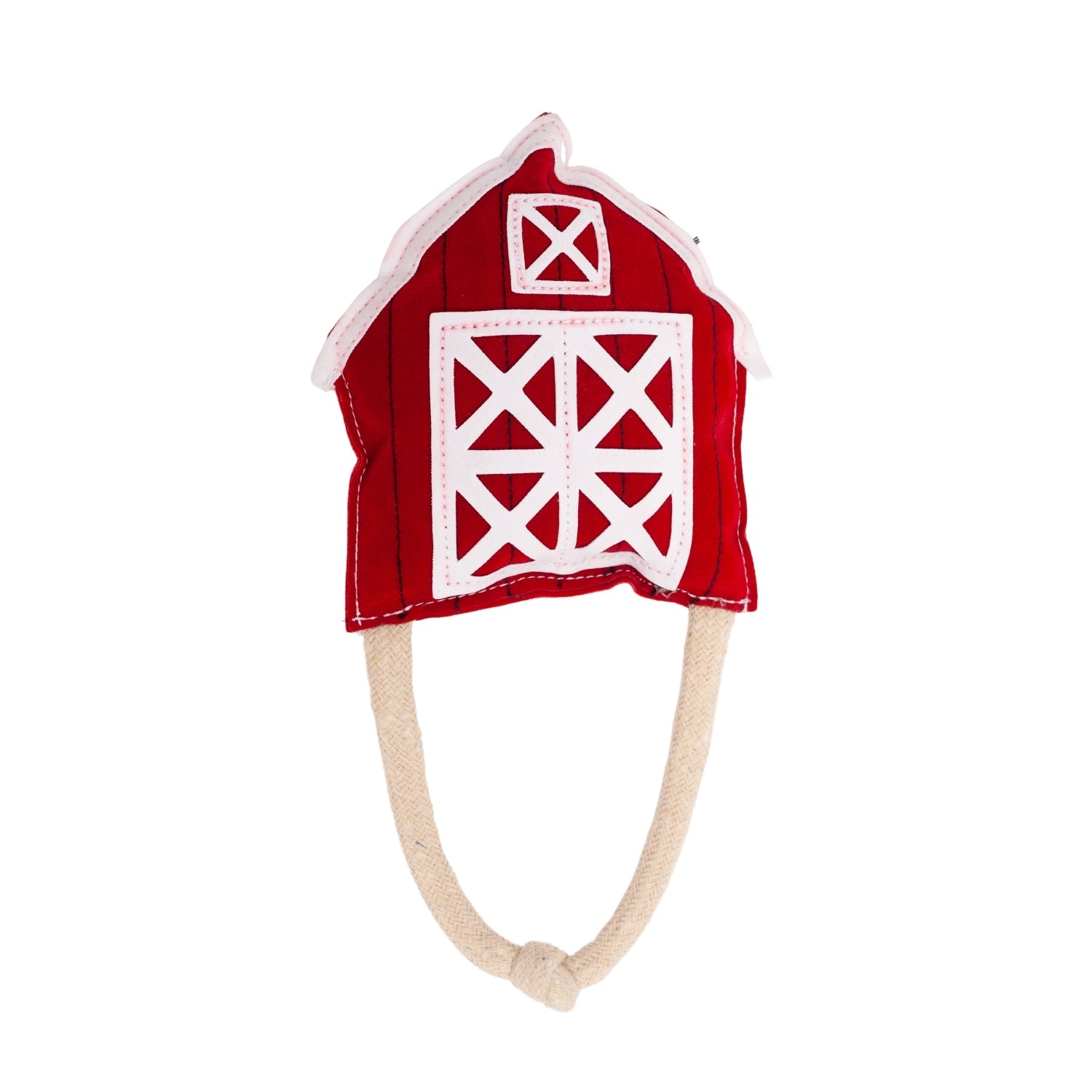 Country Living Faux Leather Red Barn Dog Chew Toy