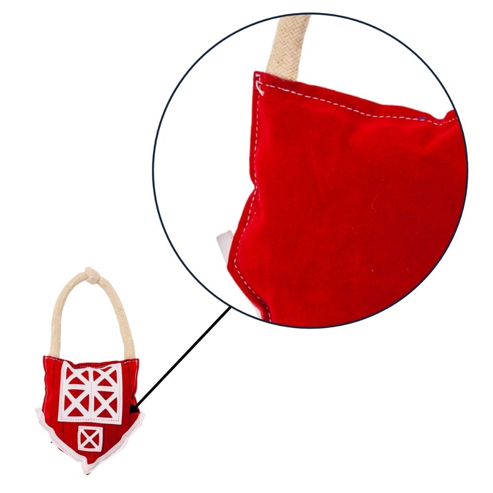 Country Living Faux Leather Red Barn Dog Chew Toy