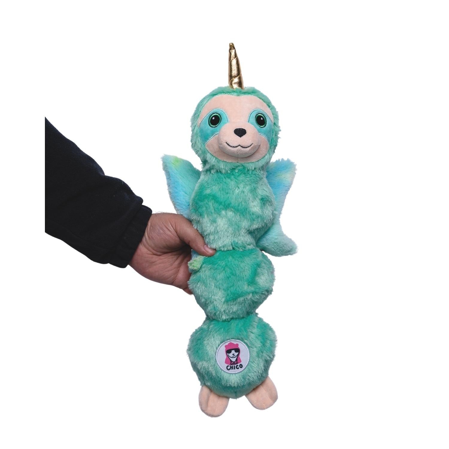 Mystical Mint Winged Sloth Plush Dog Toy, Four Squeakers & Crinkle Paper