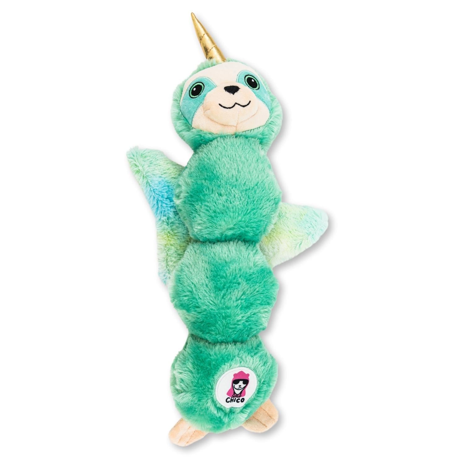Mystical Mint Winged Sloth Plush Dog Toy, Four Squeakers & Crinkle Paper