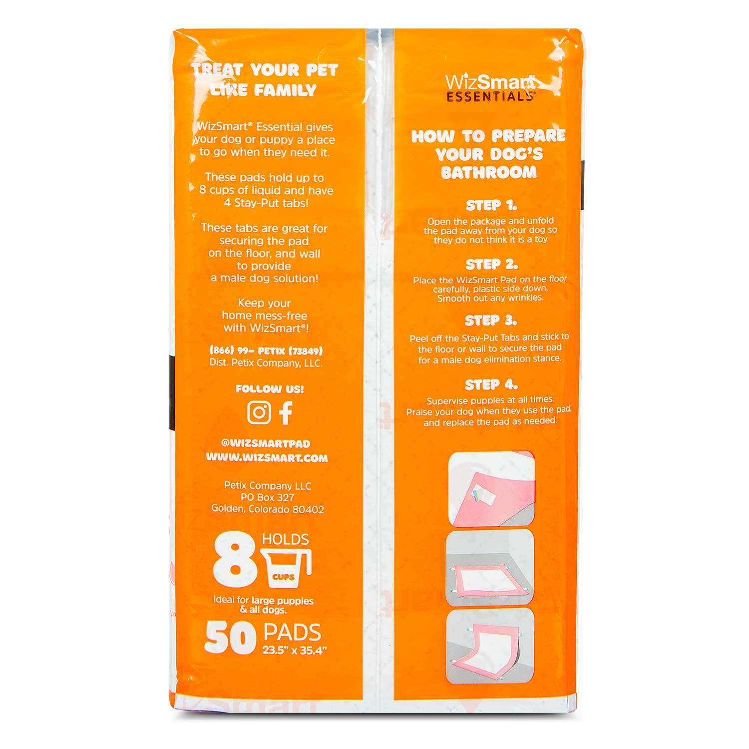WizSmart Essentials Pads with Charcoal, XL, 50 Count